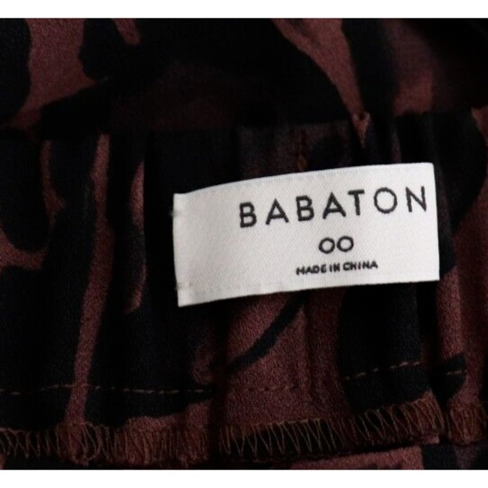 Babaton Women's Size 00 Brown Black Leopard Conan Pant Mid-Rise Tapered trousers - Picture 5 of 10